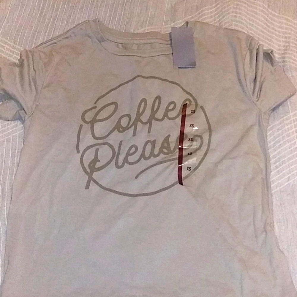 Cotton stretch Fitted Tee " Coffee Please"
